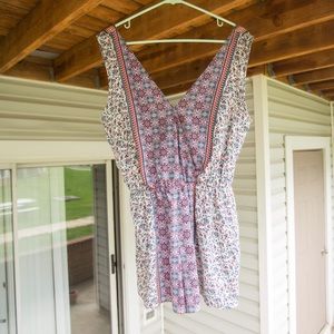 Lush floral print and mandala print romper